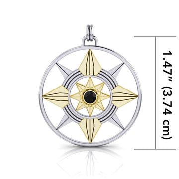 Be a Star Silver and Gold Pendant with Gemstone MPD1259 - Jewelry